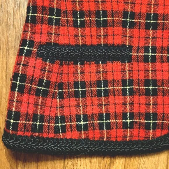 Vintage Pendleton Plaid Wool Jacket Blazer Red Black Size MP - Picture 4 of 9